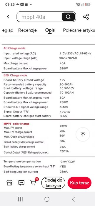 Ładowarka do kamper kampera przyczepy  pod lifepo04 230V 12V solar mppt  dc/dc