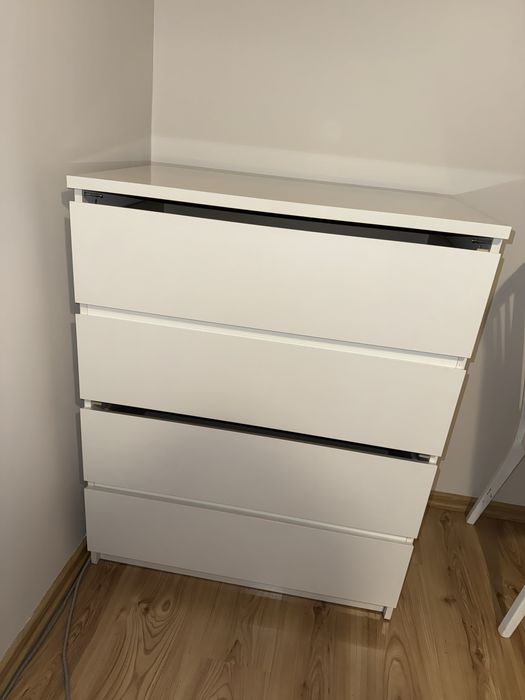 Komoda biala 4 szuflady 80x100 cm