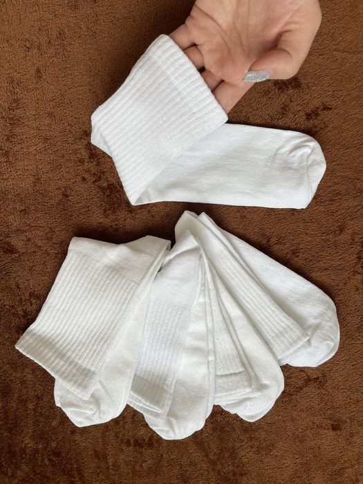 Носки белые спорт /12 пар 335грн/ Спортивні, високі, однотонні білі