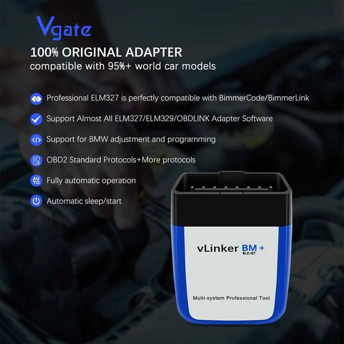 Vlinker Vgate original +Bimmercode e Motoscan activado