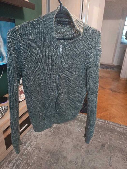 Sweter kardigan złoto