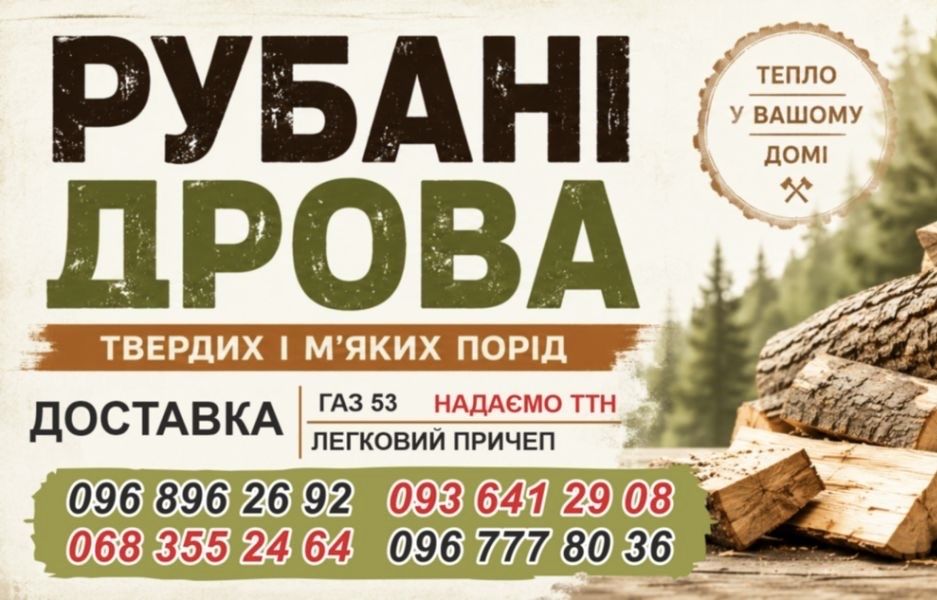 Рубані Дрова з Доставкою