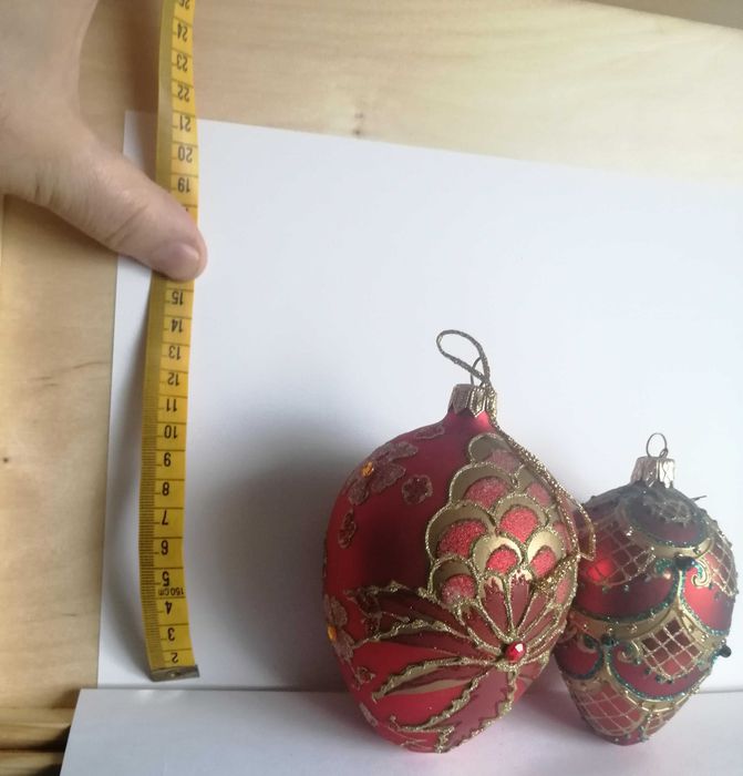 Zestaw dwóch jajek bombek w stylu Fabrerge komozja ręcznie malowane