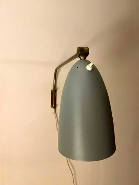 Candeeiro de parede de latão Greta Grossman pela SWEDEN EAE anos 60