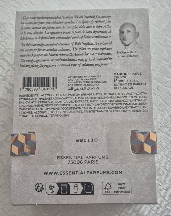Essential perfums  BOIS IMPERIAL EXTRAIT