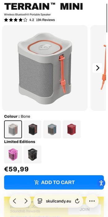 Coluna Bluetooth Skullcandy Terrain Mini — Totalmente Nova