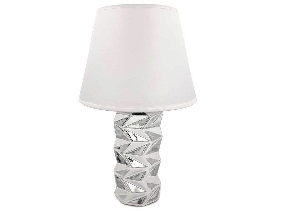 Lampka nocna srebrna lampa stołowa do salonu sypialni na biurko