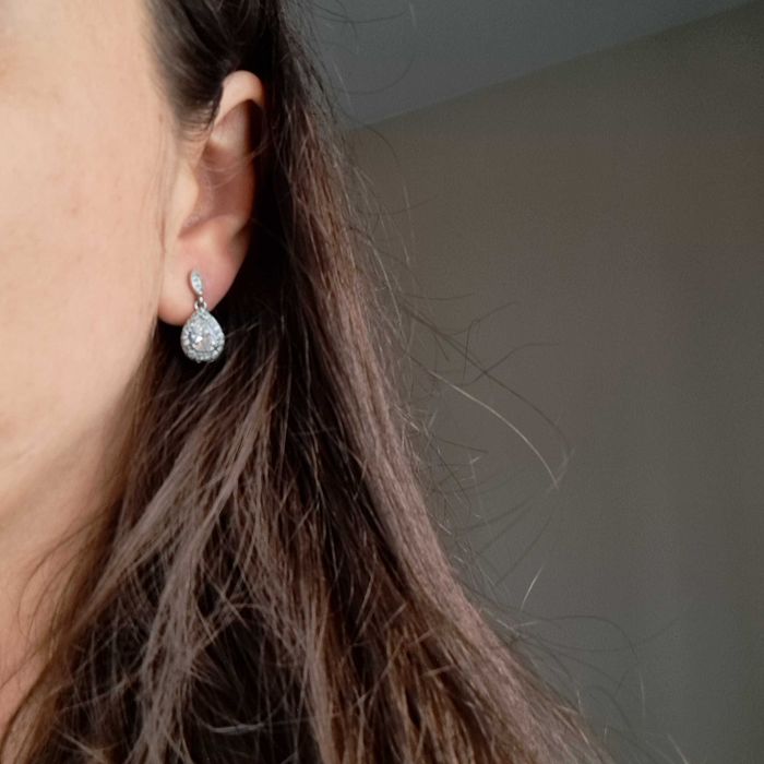 Grzebyk do włosów + kolczyki - piękny ślubny zestaw