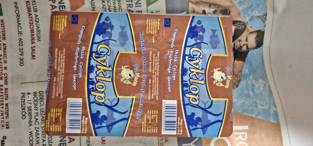 Pokarm mrożony dla ryb akwariowych Cyklop