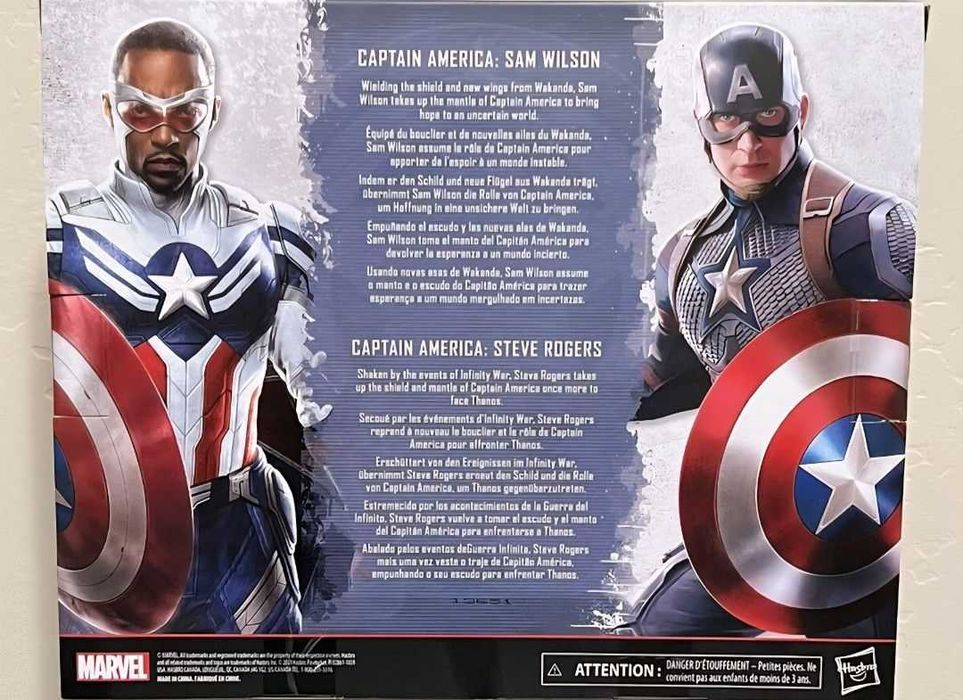 Figuras Marvel Legends Captain America Sam Wilson and Steve Rogers