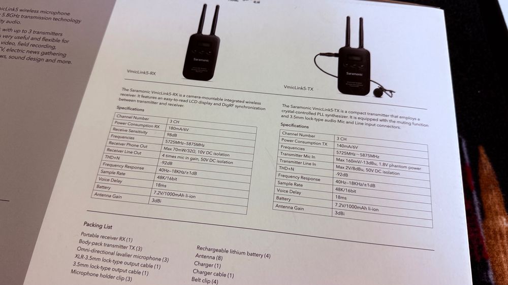 Mikrofon bezprzewodowy zestaw Saramonic VmicLink5 RX + TX + TX + TX