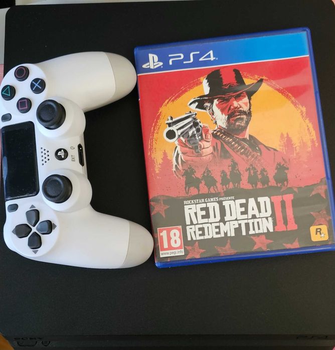 PS4 Slim 1TB com comando e jogo