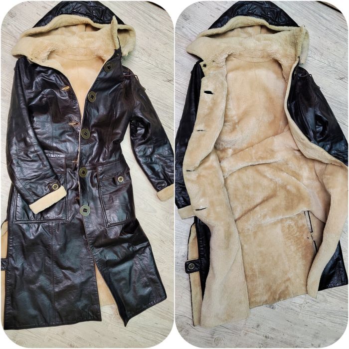 Кожанная дублёнка женская