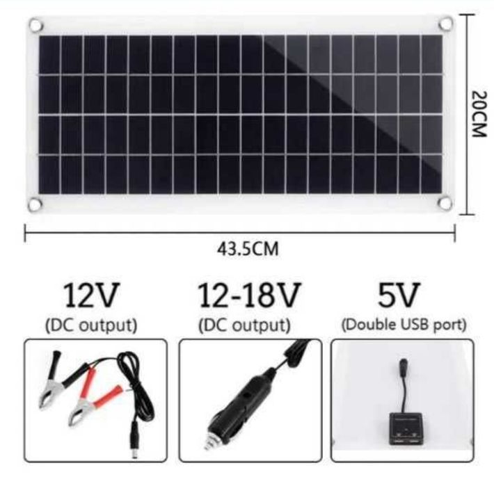Солнечная панель 20 Вт. С контролером на 40Ам.