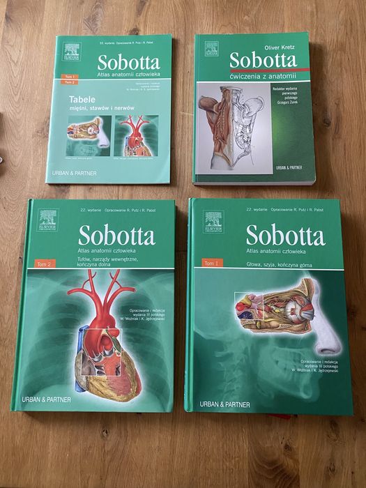 Atlas anatomii człowieka Sobotta  ćwiczenia z anatomii tabele mięśni