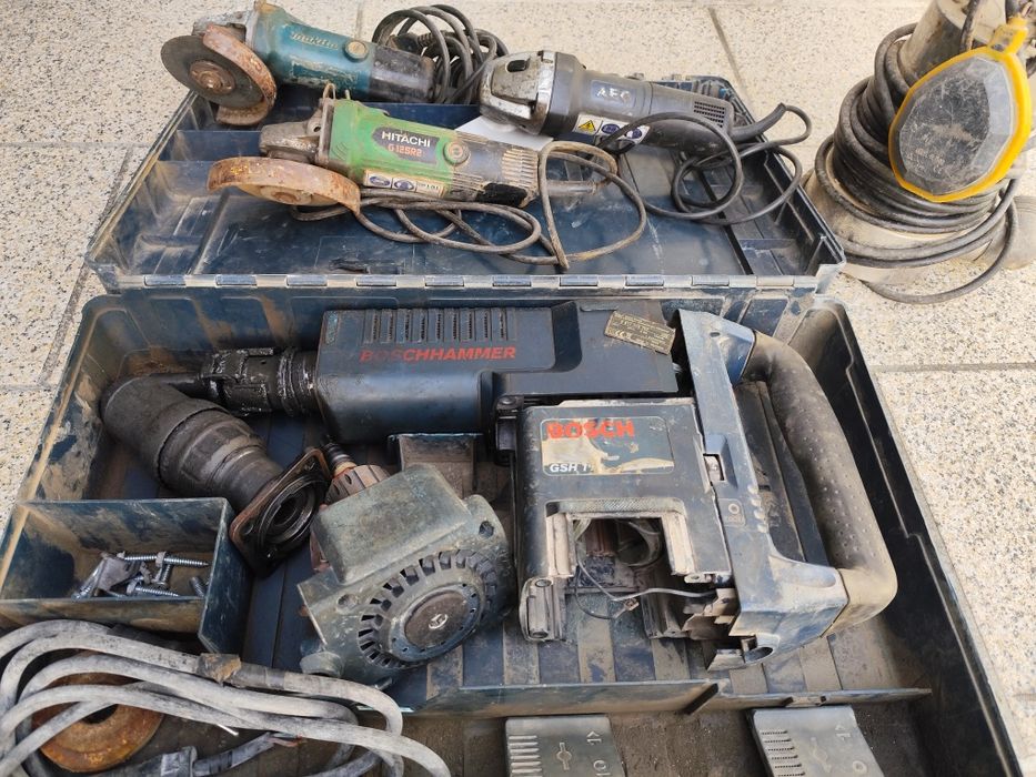 Gerador, demolidores e rebarbadoras