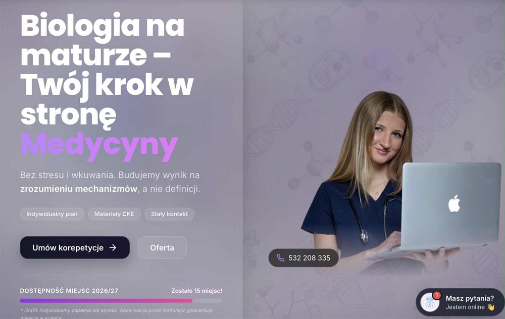 Korepetycje biologia- ONLINE | Matura | Lekarski | 2026/27