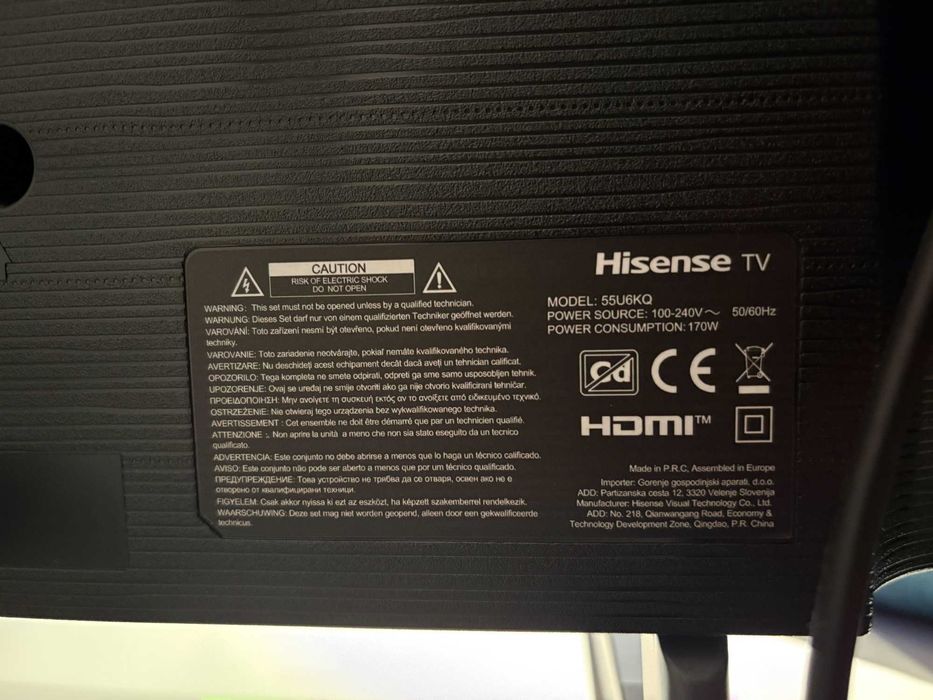 Smart TV Hisense 55" 4K Mini-LED + Som Samsung AV 2.1 Blu Ray 3D
