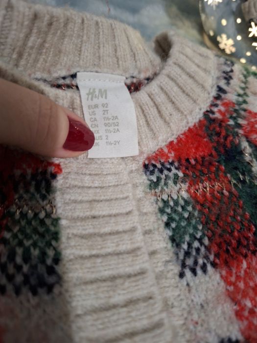 Sweter 98 H&M  krata święta