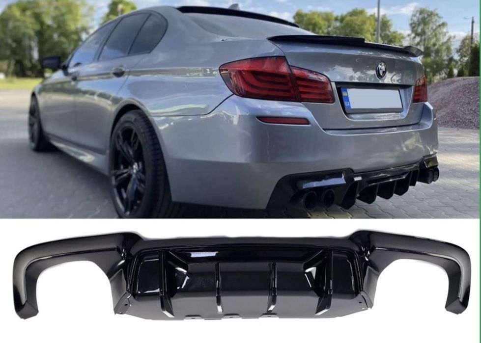 Диффузор накладка бампера М BMW 5 F10 сплиттер губа спойлер сплітер