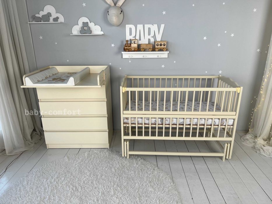 ліжечко+комодик , комод пеленальний ліжечко НОВІ