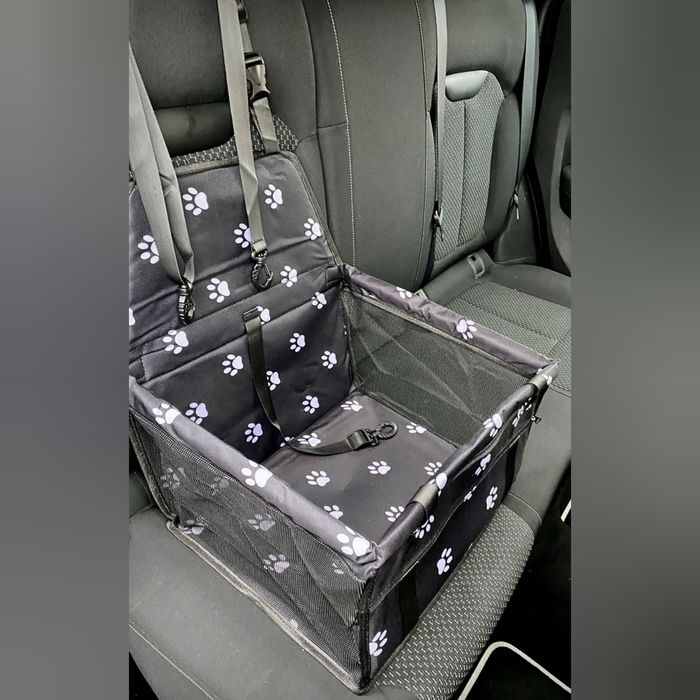 Fotelik samochodowy dla psa transporter elegancki czarny NOWY