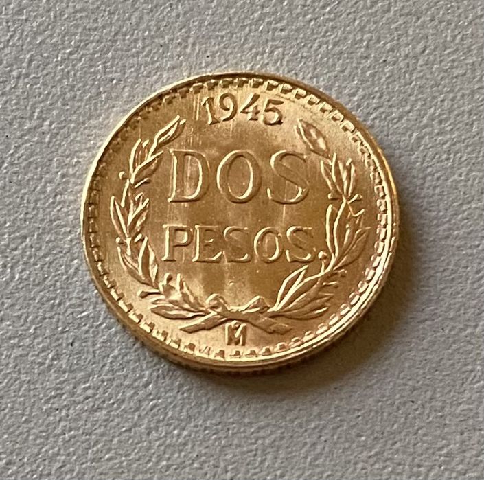 Moeda Ouro MÉXICO 2 Pesos 1945