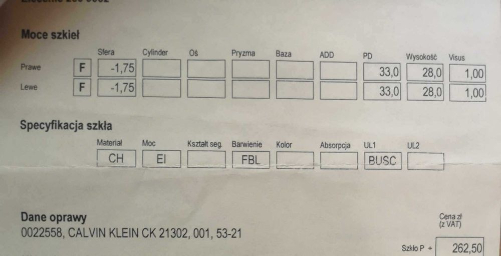 Okulary korekcyjne męskie Calvin Klein -1,75. JAK NOWE!!! OD OPTYKA!!!