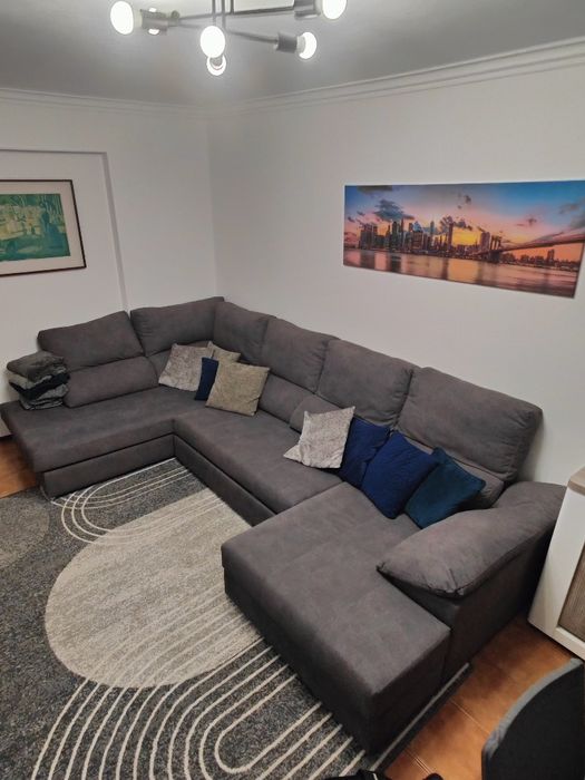 Sofá de canto PARMA com chaise longue e cama