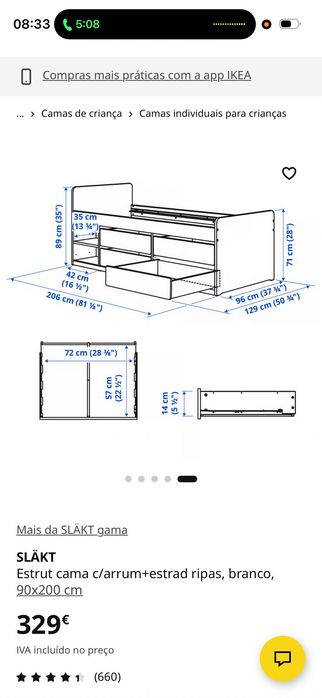 Cama ikea como nova