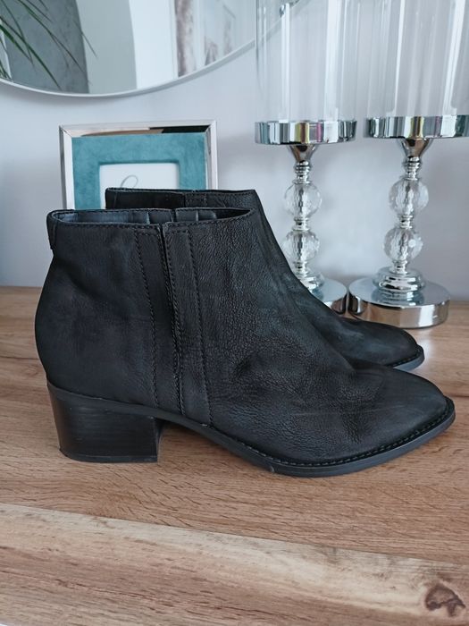 Botki Kurt geiger 41 czarne skórzane