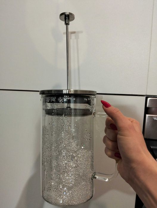 Przezroczysty dzbanek Glamour french press zaparzacz z pokrywką