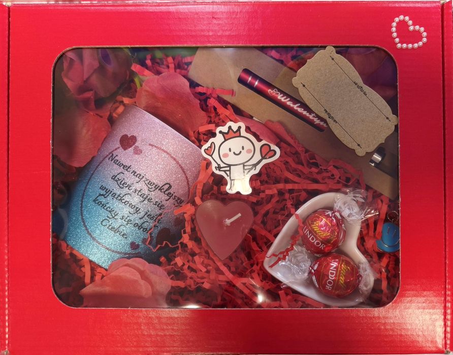 Walentynki box, zestaw, kubek, długopis, prezent,