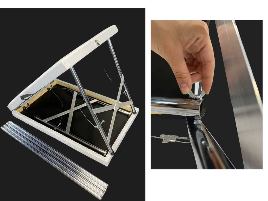 Набір Старт білий: кушетка тверда + етажерка + стілець