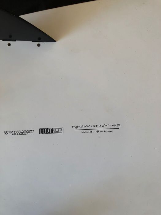 Surfboard NSP Hybrid Element White 6'4 + Boardbag + Leash