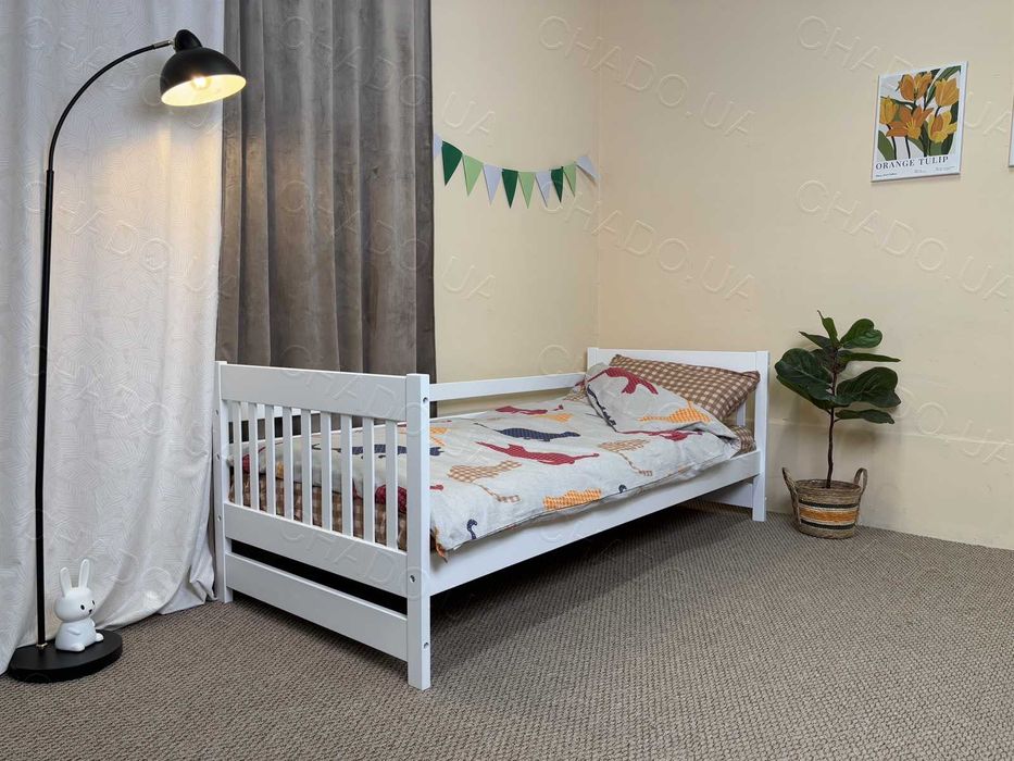 Дитяче ліжко з бортиком 80x170 біле, детская кровать, ліжечко дитяче