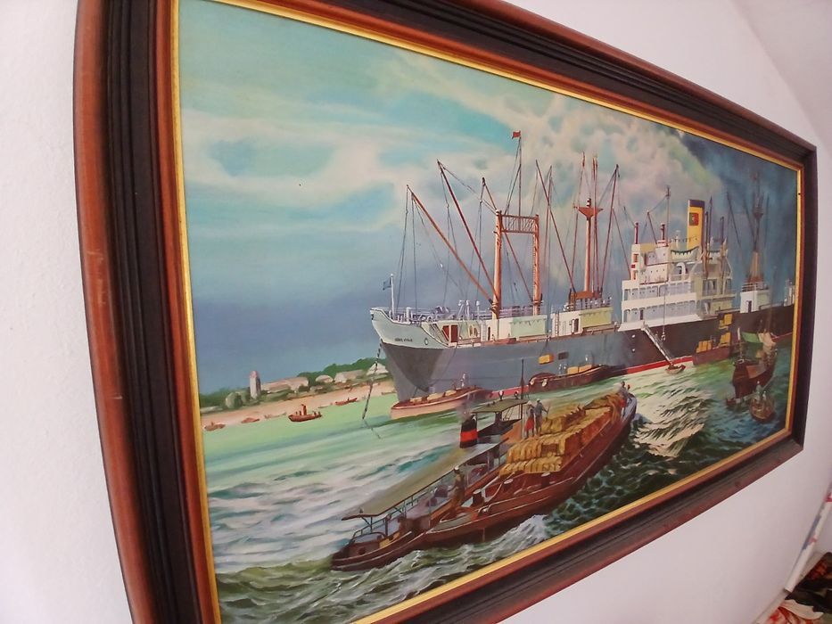 Quadro em tela e moldura em madeira