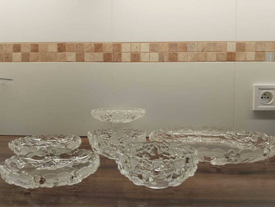 HS Walther Glas Carmen Flower zestaw 6 szt patera talerz miska