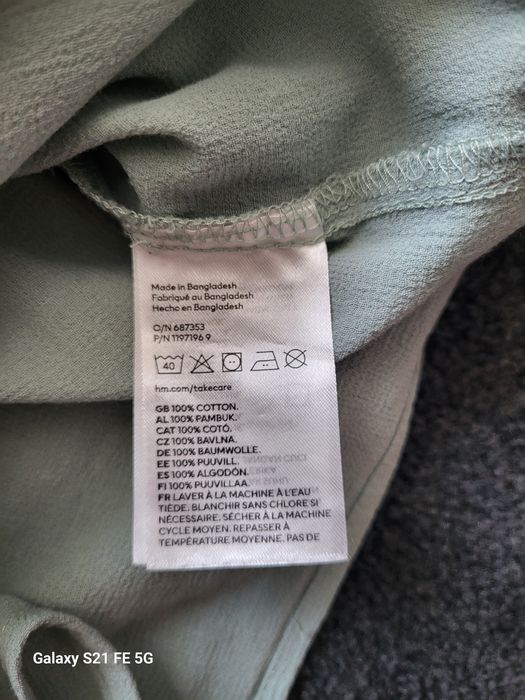 Bluzka koszula z bawełnianej  tkaniny H&M 68cm