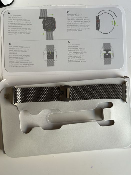Pulseira Aço milanesa /milanese loop apple watch ultra prata tamanho S