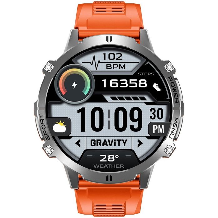 smartwatch gravity grafitowy pasek + bransoleta gt42-4