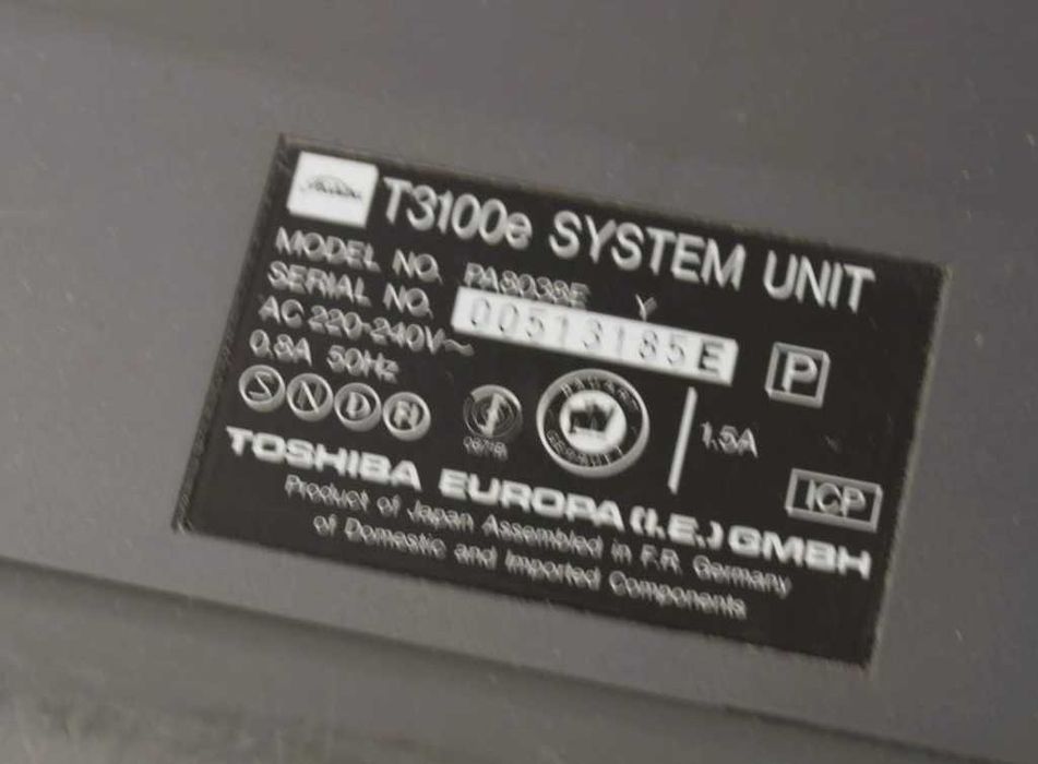 Computador Não Portátil Toshiba T3100e - O Pioneiro da Década de 80!64737812562561124