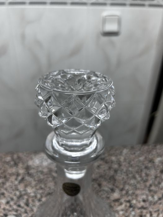 Garrafa Decantador em Cristal d’Arques France Design Clássico Lapidado