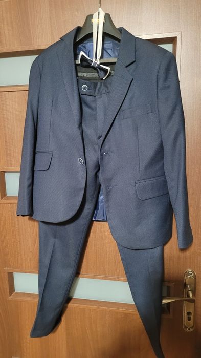 Garnitur + muszka przyjęcie 140. Ciemny grafit/granat modimex