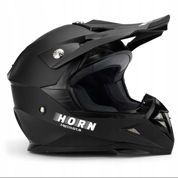 Kask Motocyklowy cross enduro quad Horn H915 czarny mat + gogle ECE 22.06 XS-XL