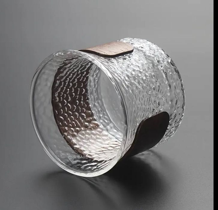 Скляна піала з дерев’яною ручкою 150 мл для чайної церемонії, пиала