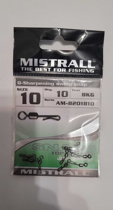 Krętlik Q-Shaped Swing Snap  Mistrall roz.10