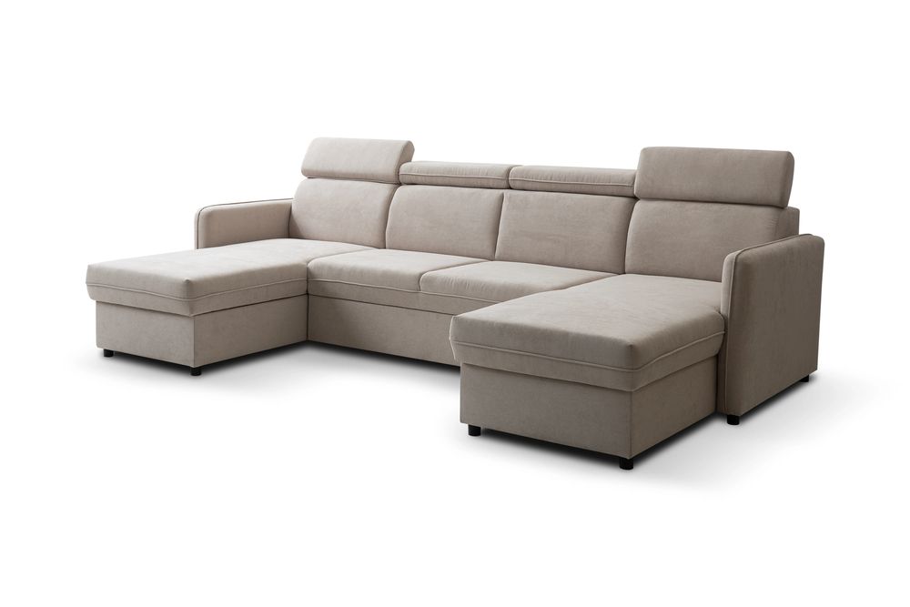 Narożnik BARCELO SYSTEM 282x165 - funkcja spania, 2 pojemniki, ruchome zagłówki
