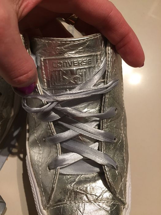 Converse 40 trampki, srebrne, szare zadbanr oryginale