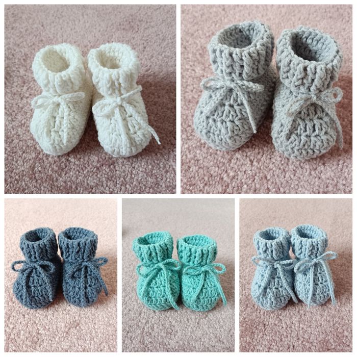 Buciki niechodki niemowlęce na szydełku